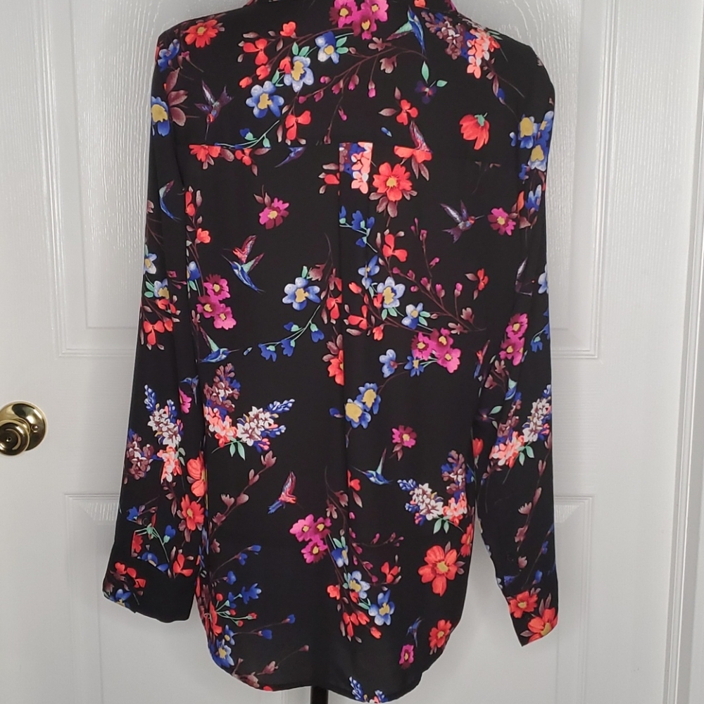Pre-owned Express Portofino Floral Blouse size L - Picture 5 of 7